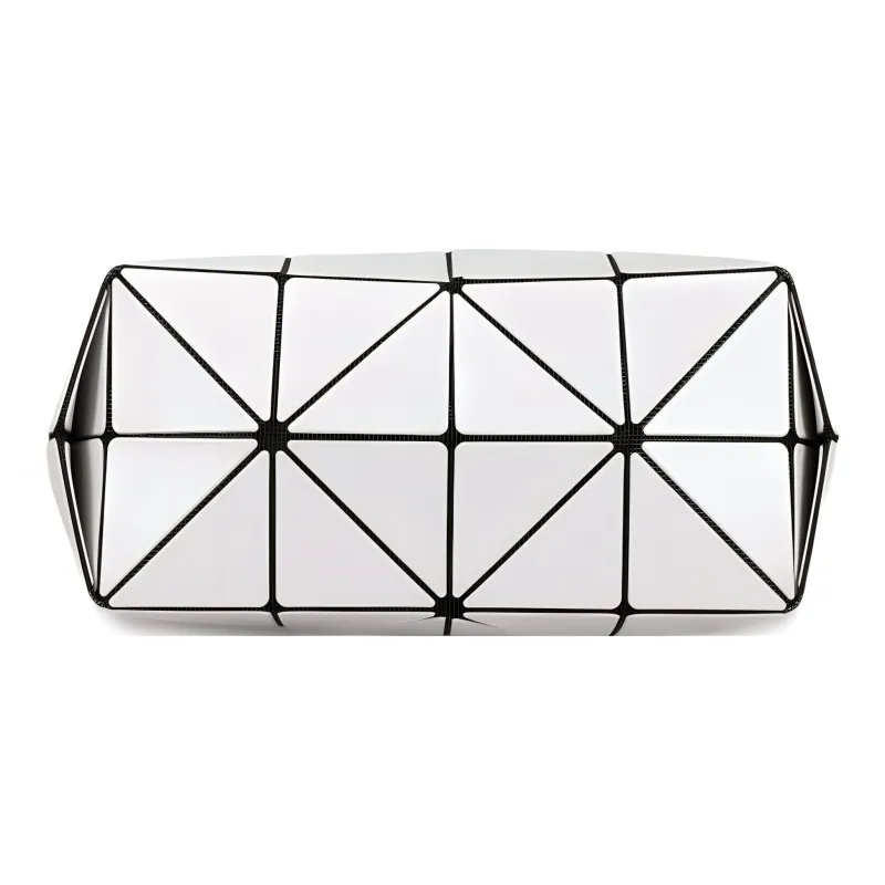 ISSEY MIYAKE SlashBLOCKY Polyester Blended Vinyl Chloride Bucket Bag Handbag Shoulder Bag Women's Light Gray White-4