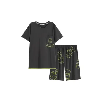 FENTENG x LINE FRIENDS Brown Bear Pajama Set Men's Vintage Gray