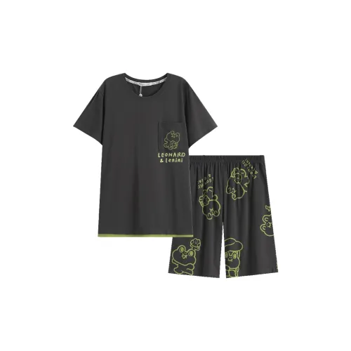 FENTENG x LINE FRIENDS Brown Bear Pajama Set Men's Vintage Gray