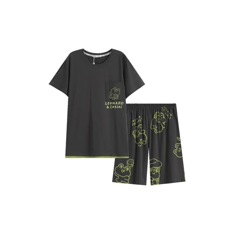 FENTENG x LINE FRIENDS Brown Bear Pajama Set Men's Vintage Gray-0