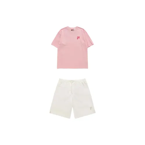 FILA FUSION Casual Sportswear Unisex Youth Pink+Cream Beige