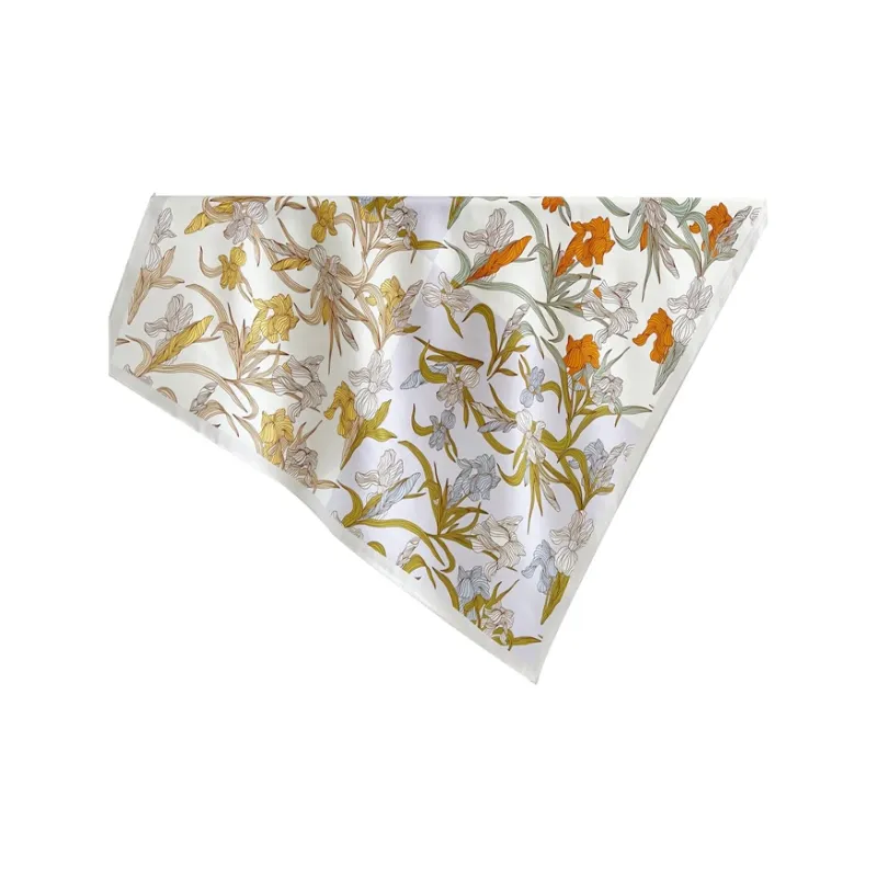 Eucalyptus Ornamentation Silk Scarves Women's-2