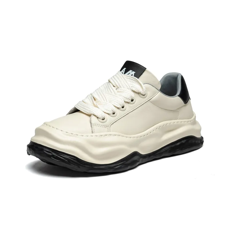 Anthony Miles Wear Resistant Height Increasing Low Top Skateboard Shoes Men's White-1