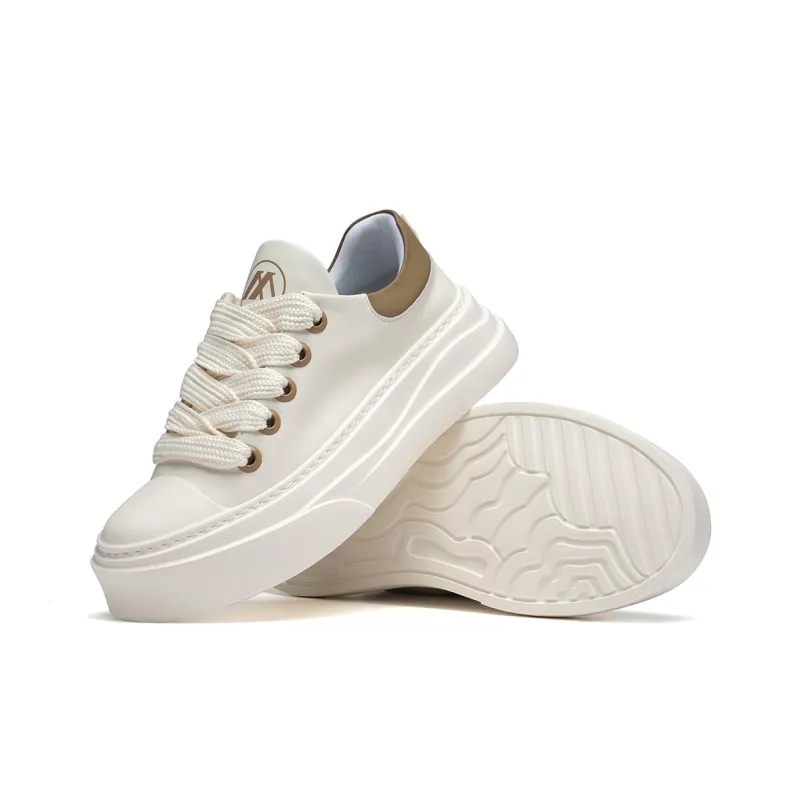 Anthony Miles Wear Resistant Lightweight Height Increasing Low Top Skateboard Shoes Men's White-3
