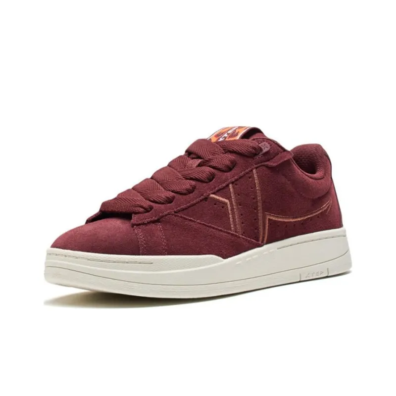 XTEP Anti Slip Wear Resistant Low Top Skateboard Shoes Women's Red-1