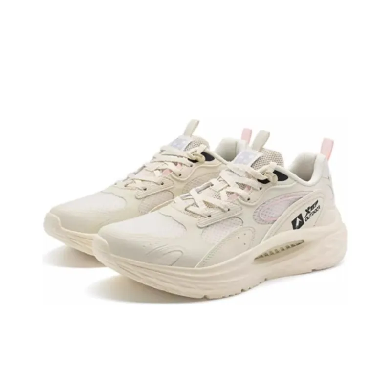XTEP Lingning 2.0 Shock Absorbers With Slip Resistant Features Low Top Casual Shoes Women's Tea White-1