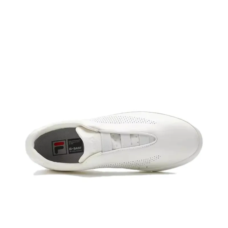 FILA BIELLA Anti Slip And Wear Resistant Lightweight Low Top Skateboard Shoes Men's White-1