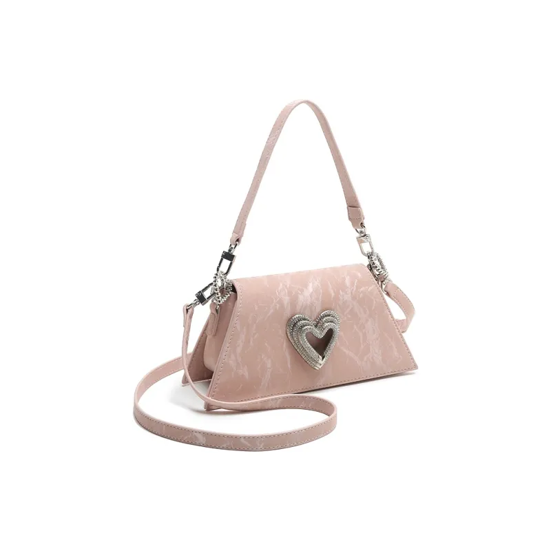 Carit&Koty Polyurethane Bonded Synthetic Leather Crossbody Bag Shoulder Bag Women's Pink/White-3