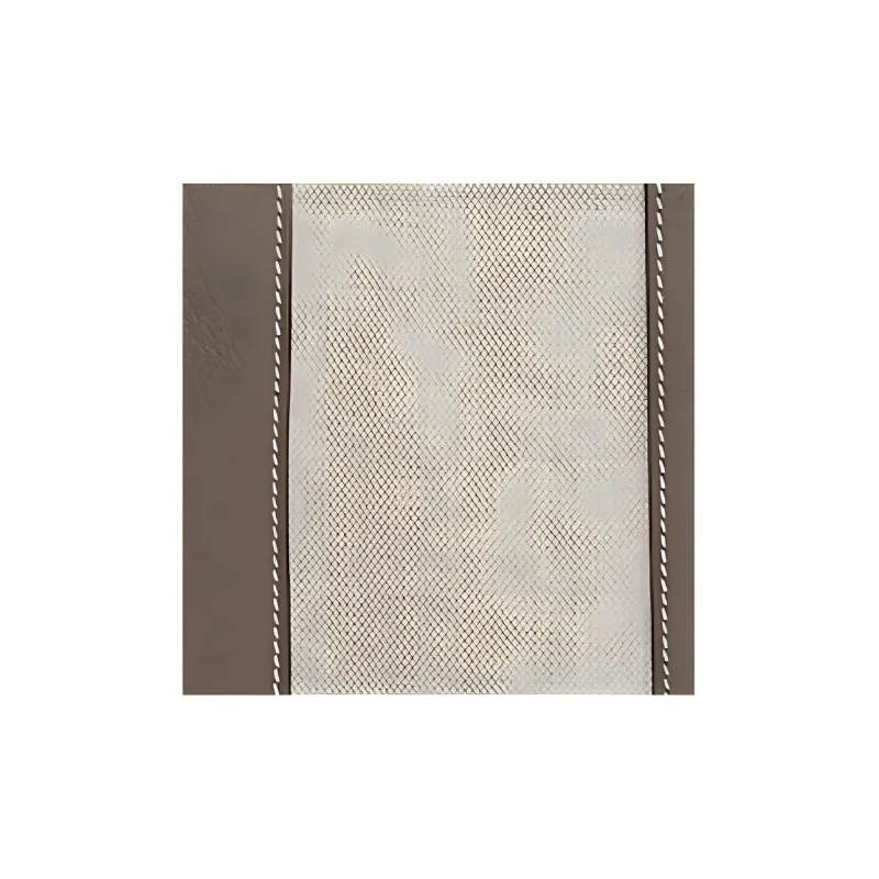 HERMES Garden Party Canvas With Negonda Calfskin Garden Bag Handbag Crossbody Bag Unisex Beton Etoupe White Gray-2