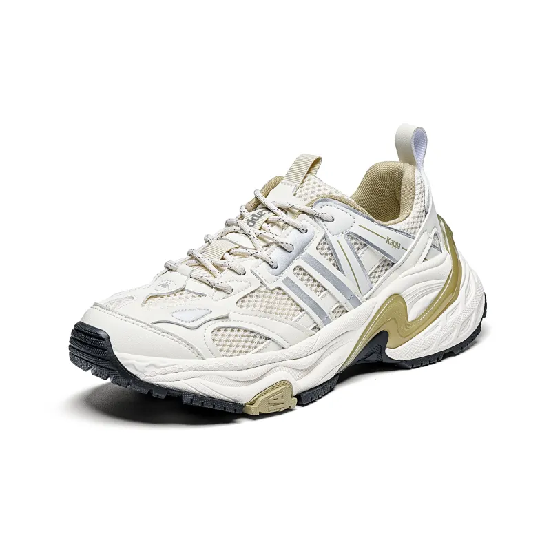 Kappa Augustus Slip Resistant, Abrasion Resistant, Breathable Low Top Chunky Sneakers Unisex White Silver-2