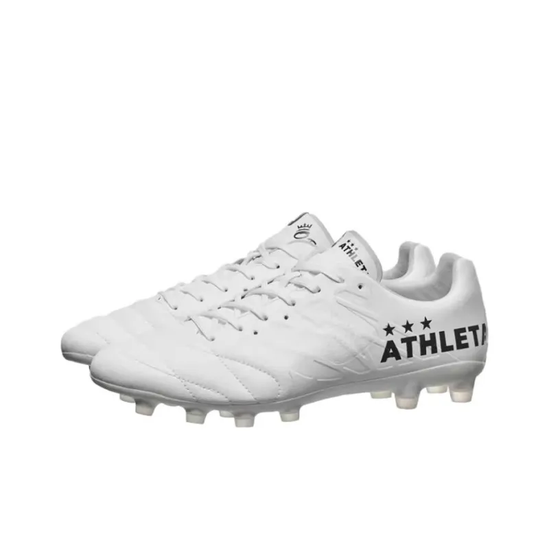 ATHLETA FG Rubber Long Studs Natural Ground Anti Slip Wear Resistant Soccer Shoes Men's White-3