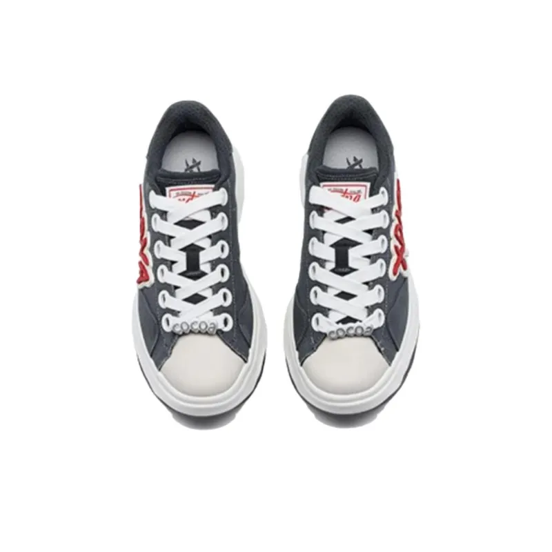 XTEP Cushioning Wear Resistant Low Top Skateboard Shoes Women's Charcoal Gray-4