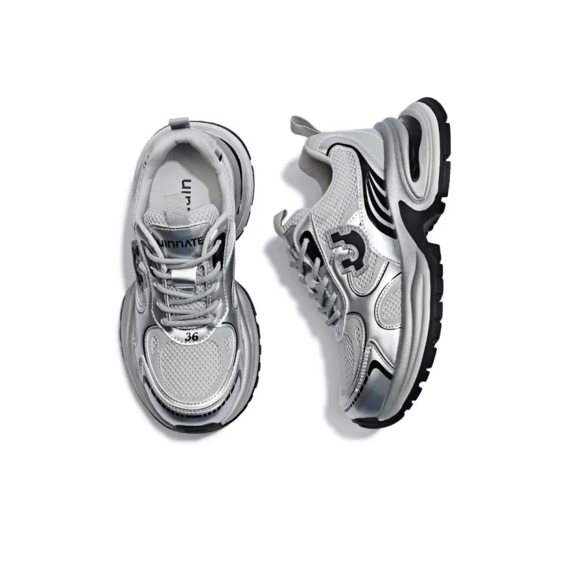 Uinnate Breathable Height Increasing Low-Top Chunky Sneakers Women's-2