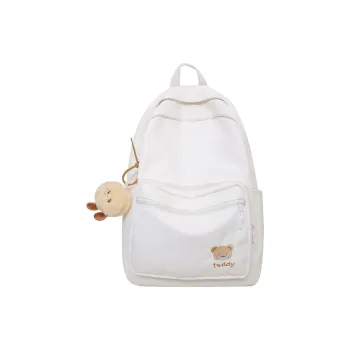 BRABOSTON Nylon Fabric Backpack Large Size Unisex White/Black/Pink/Yellow/Green/Blue
