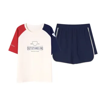 CAIHENGTONG Pajama Set Women's Red Blue