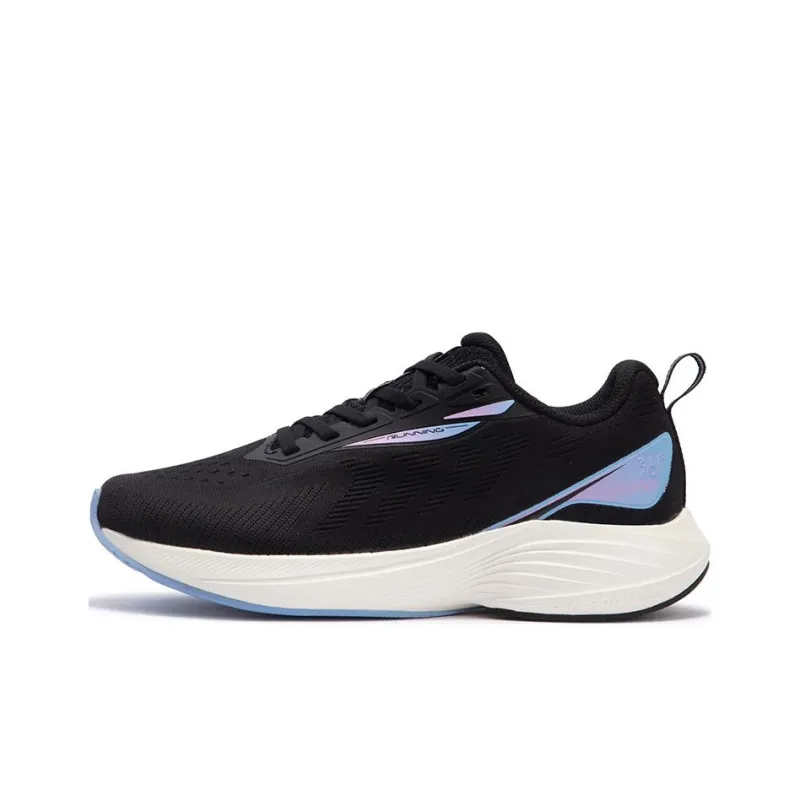 361° Abrasion Resistant Low Top Casual Running Shoes Women's Black Blue-0