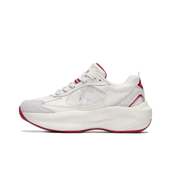 Kappa Abrasion Resistant Slip Resistant Low Top Chunky Sneakers Unisex Winter Day White/Cherry Red