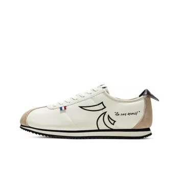 Le Coq Sportif Anti Slip Wear Resistant Low Top Casual Shoes Unisex White Brown