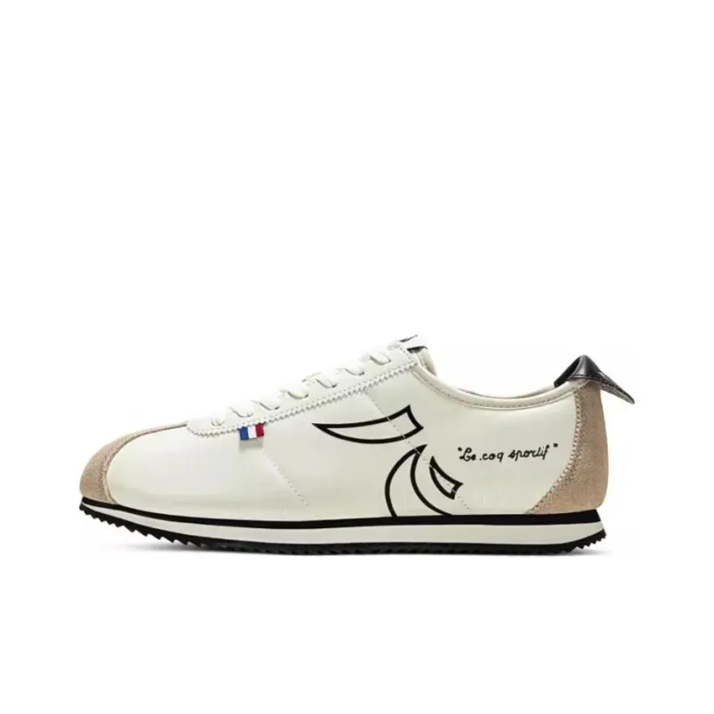 Le Coq Sportif Anti Slip Wear Resistant Low Top Casual Shoes Unisex White Brown-0