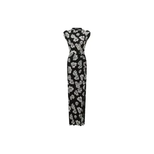 DVF Sleeveless Dresses Women's Black/White Art Floral Lace