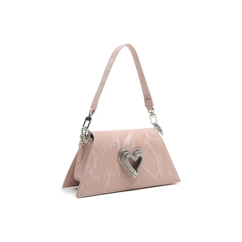 Carit&Koty Polyurethane Bonded Synthetic Leather Crossbody Bag Shoulder Bag Women's Pink/White-1