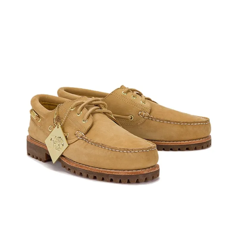 Timberland Anti Slip Wear Resistant Low Top Casual Shoes Unisex Light Beige-3