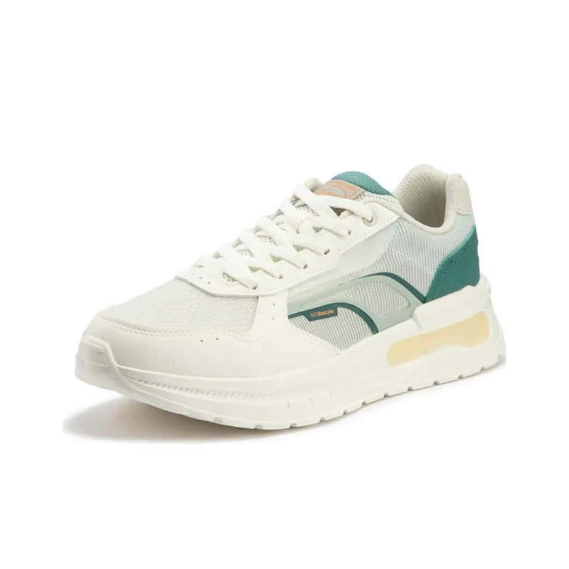 361° Abrasion Resistant Low Top Casual Running Shoes Men's White Green-1