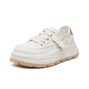 LINGPAO Small White Shoes Breathable Low-Top Chunky Sneakers Women's