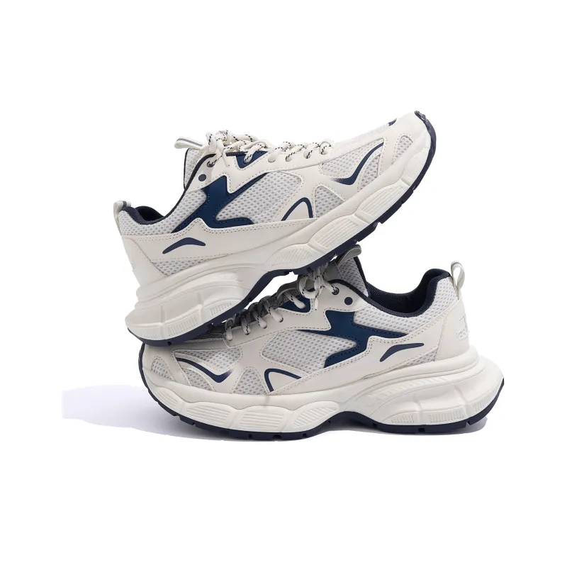 HUANQIU Anti Slip And Wear Resistant Balance Low Top Chunky Sneakers Men's White Blue-2