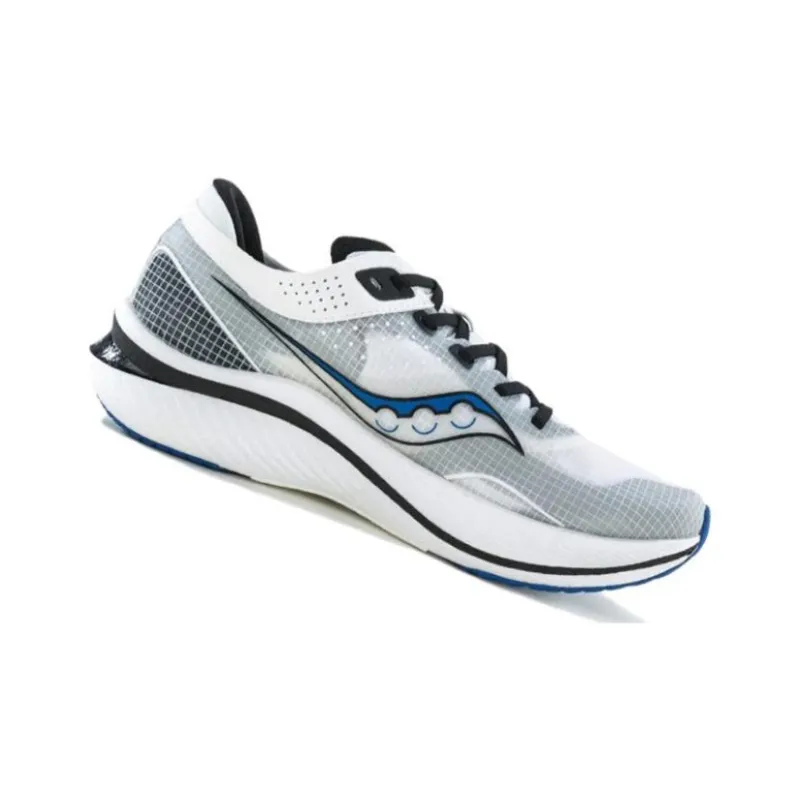 Saucony Low Top Carbon Plate Training Running Shoes Unisex White Blue-1