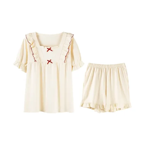 MIIOW Pajama Set Women's Beige Yellow