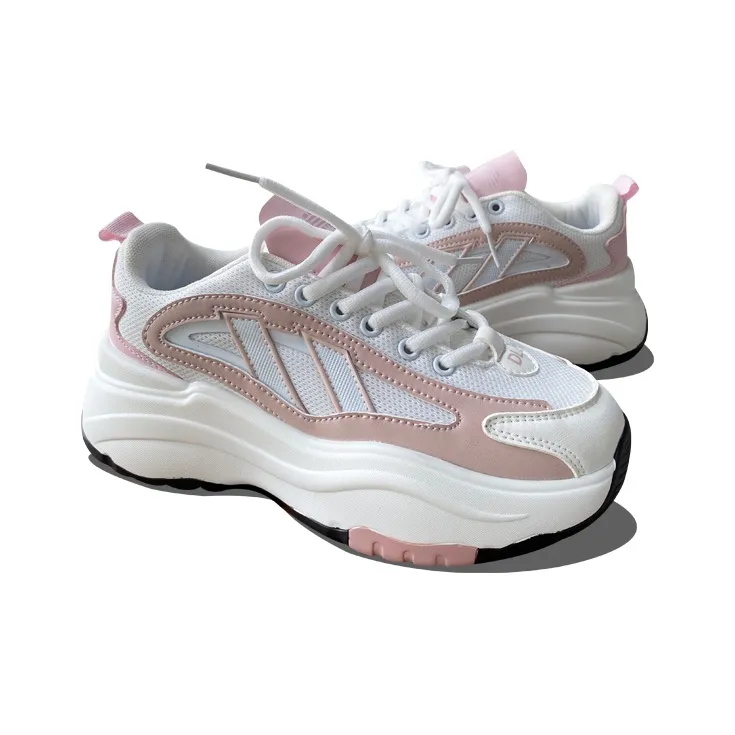 XLAIII Slip-Resistant Breathable Height Increasing Low-Top Chunky Sneakers Unisex White Gray-8