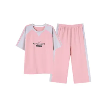 CAIHENGTONG Pajama Set Women's Pink Gray