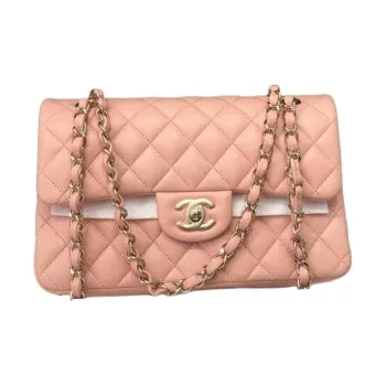 CHANEL Classic Flap CF Sheepskin Flap Bag, Shoulder Bag, Crossbody Bag Trumpets Women's Milk Tea Pink