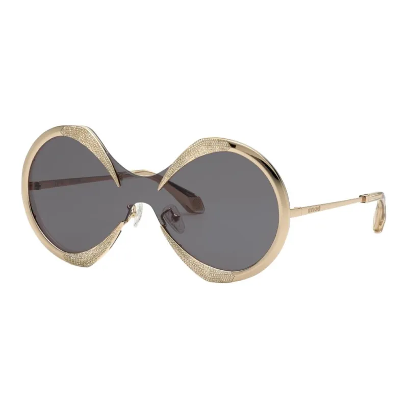 Roberto Cavalli Metal Irregular Shape Sunglasses Women's Gold-0