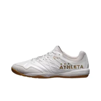 ATHLETA IC/IN Indoor Anti Slip Wear Resistant Soccer Shoes Men's White Gold
