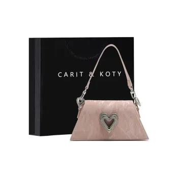 Carit&Koty Polyurethane Bonded Synthetic Leather Crossbody Bag Shoulder Bag Women's Pink/White