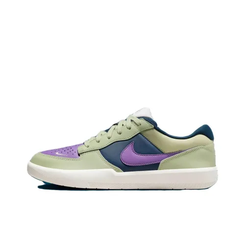 Nike SB Force 58 Skateboard Shoes Unisex Low-Top Green Purple Blue