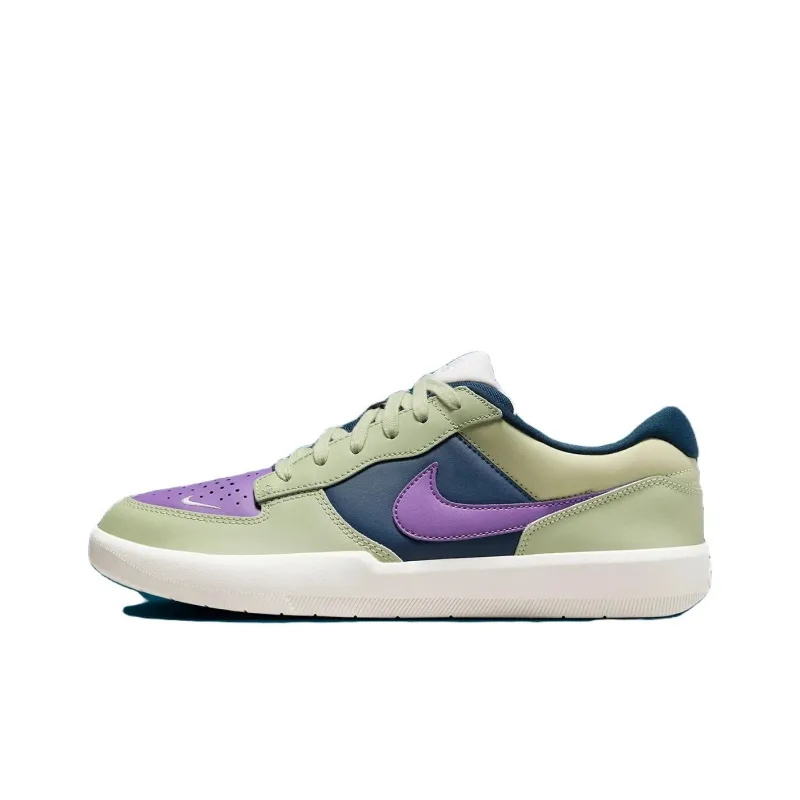 Nike SB Force 58 Anti Slip Wear Resistant Low Top Skateboard Shoes Unisex Green Purple Blue-0
