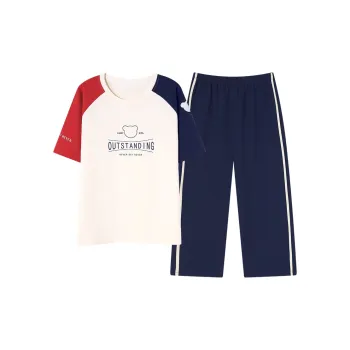 CAIHENGTONG Pajama Set Women's Red Blue