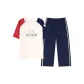 Red Blue Letter Capri Pants