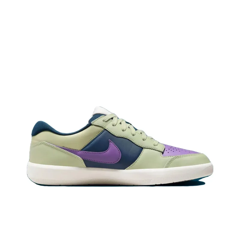 Nike SB Force 58 Anti Slip Wear Resistant Low Top Skateboard Shoes Unisex Green Purple Blue-1