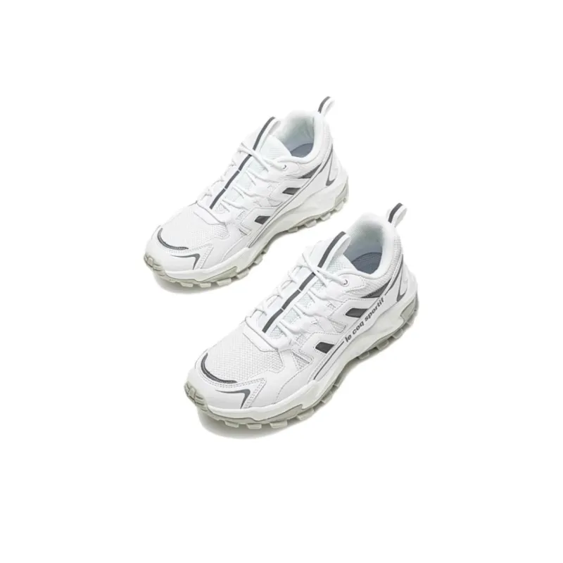 Le Coq Sportif Anti Slip Wear Resistant Low Top Running Shoes Unisex White-2