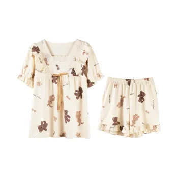 MIIOW Pajama Set Women's Beige Yellow