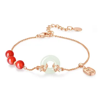 KADER Bracelets Pale Greenish White Jade Women's