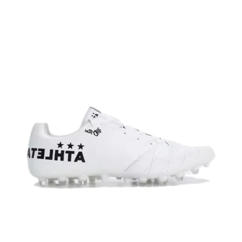 ATHLETA FG Rubber Long Studs Natural Ground Anti Slip Wear Resistant Soccer Shoes Men's White-1