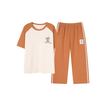 CAIHENGTONG Pajama Set Women's Apricot-Orange