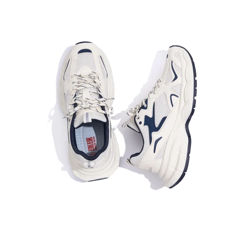HUANQIU Anti Slip And Wear Resistant Balance Low Top Chunky Sneakers Men's White Blue-4