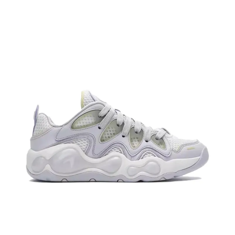 FILA FUSION VERTICAL Anti Slip Wear Resistant Low Top Basketball Shoes Women's White Purple-1