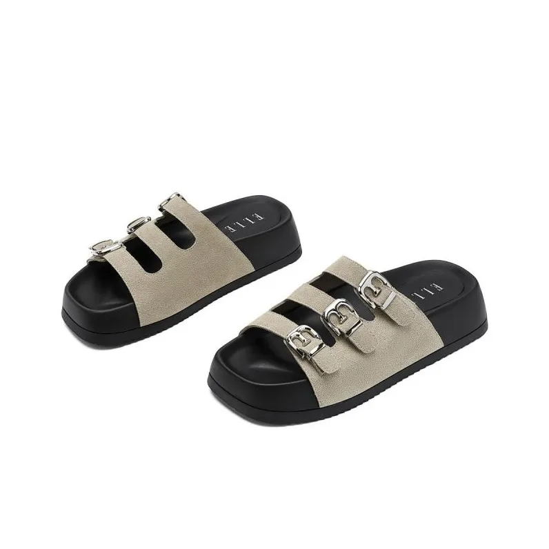 ELLE Slide Slippers Women's Black/Sand/Apricot-2